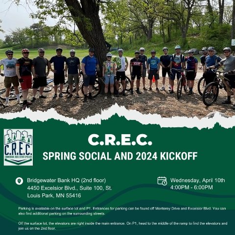 Dirt riding season is upon us! Join members of CREC as we celebrate the kickoff to the 2024 riding season! Date: Wednesday, April 10th…