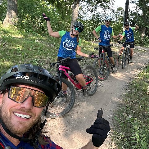 Sporting our new C.R.E.C. jerseys during the August ride at Theo Wirth! #commercialrealestste #mountainbiking #networking #development…